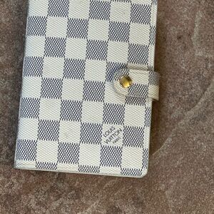 Louis Vuitton White and Black Checkered Wallet